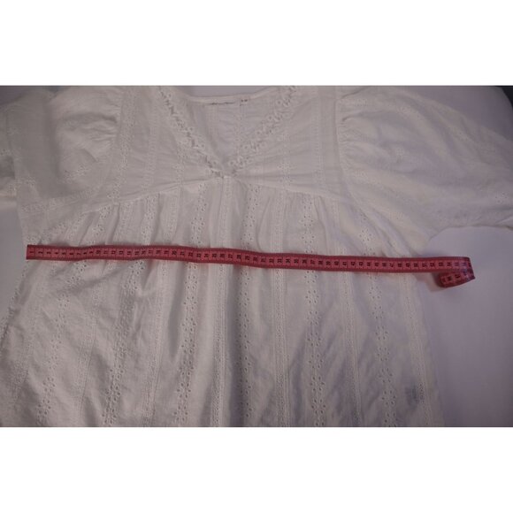 All in Favor White Boho Style 3/4‎ Sleeve Eyelet Blouse 100% Cotton Size Small - Picture 7 of 11